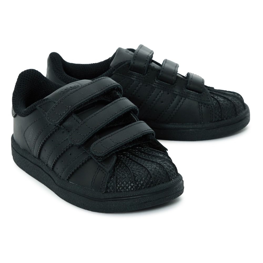Superstar Velcro Trainers Black Adidas Shoes Baby , Children