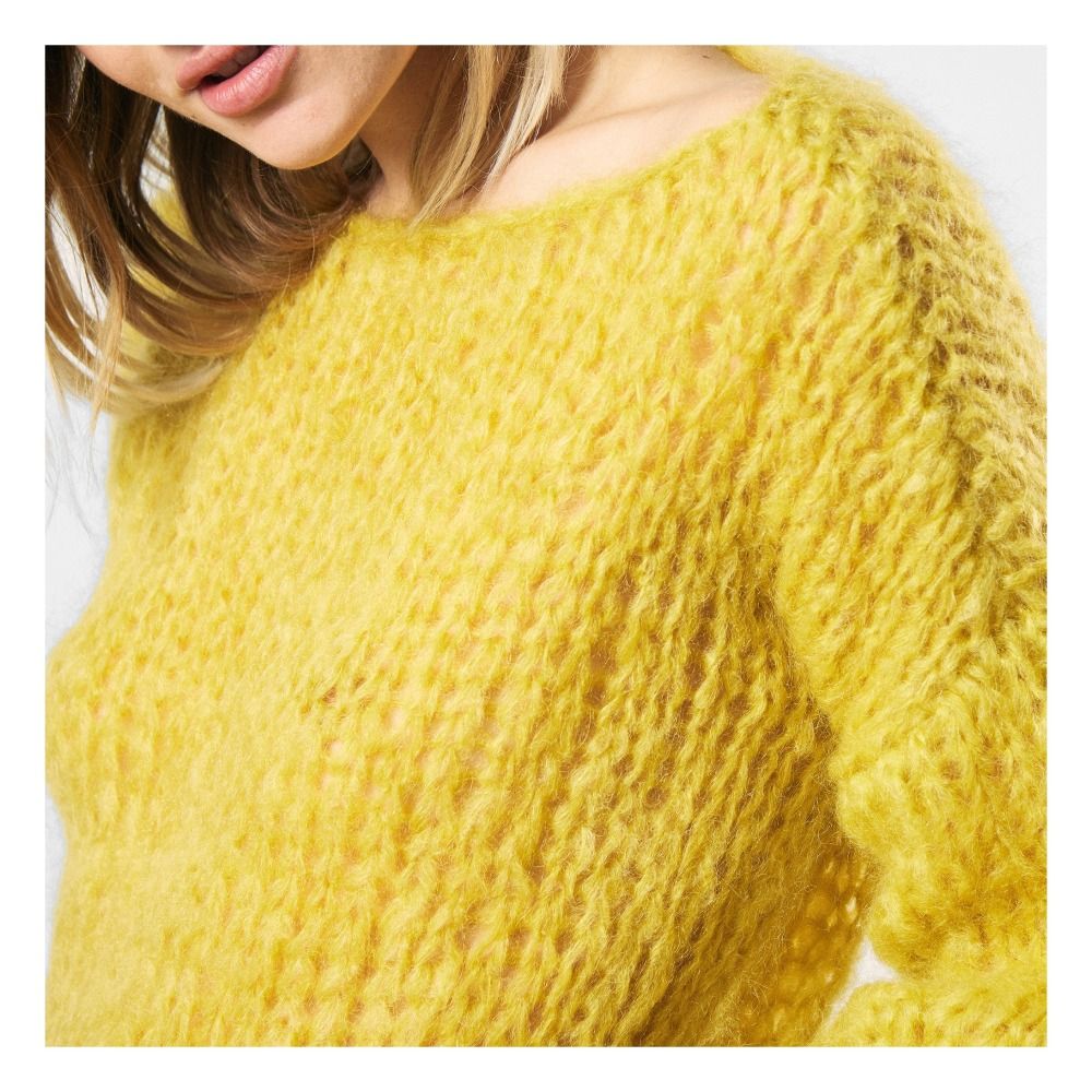 Pull Mohair Uni Jaune citron Maiami Mode Adulte