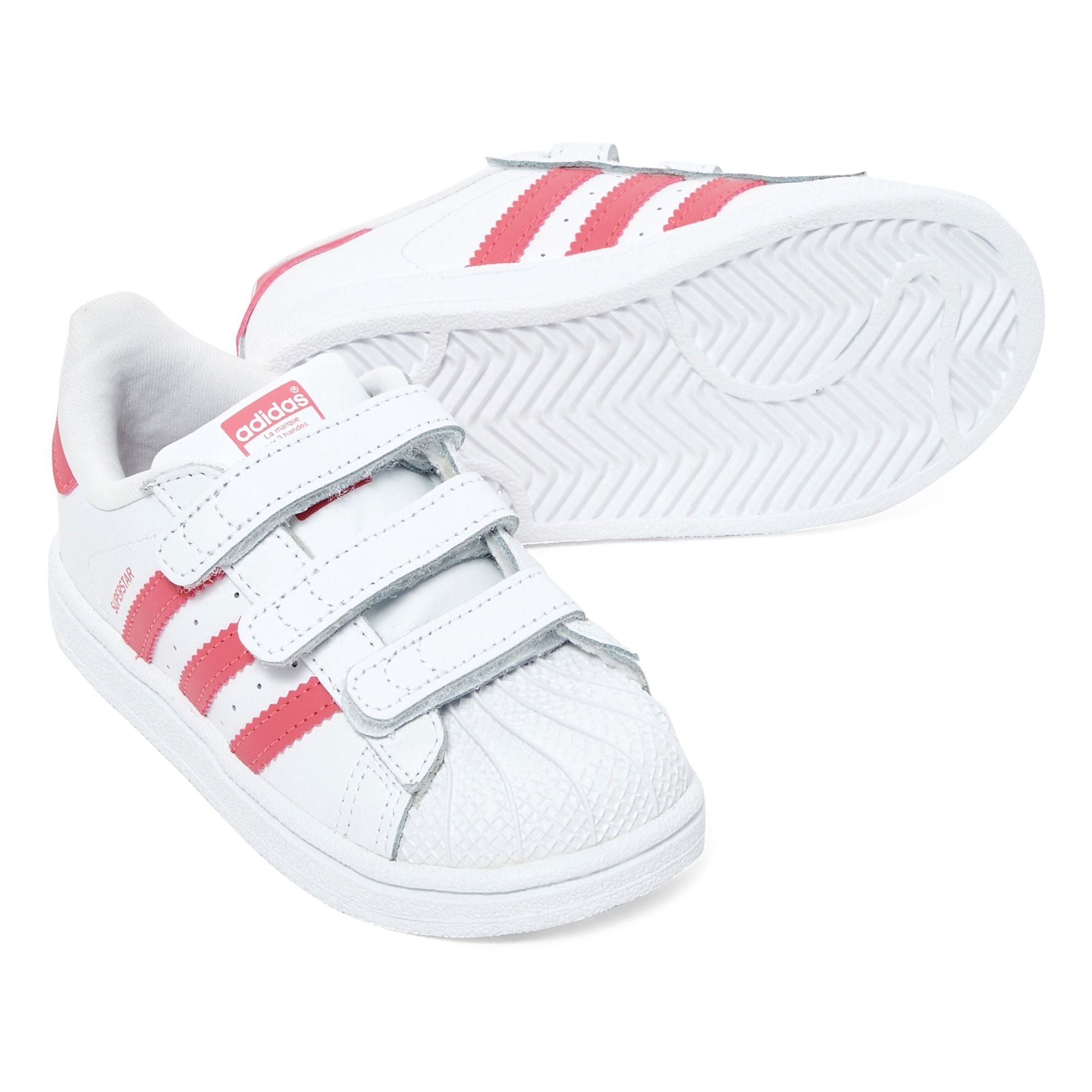Superstar Velcro Trainers Pink Adidas Shoes Baby , Children