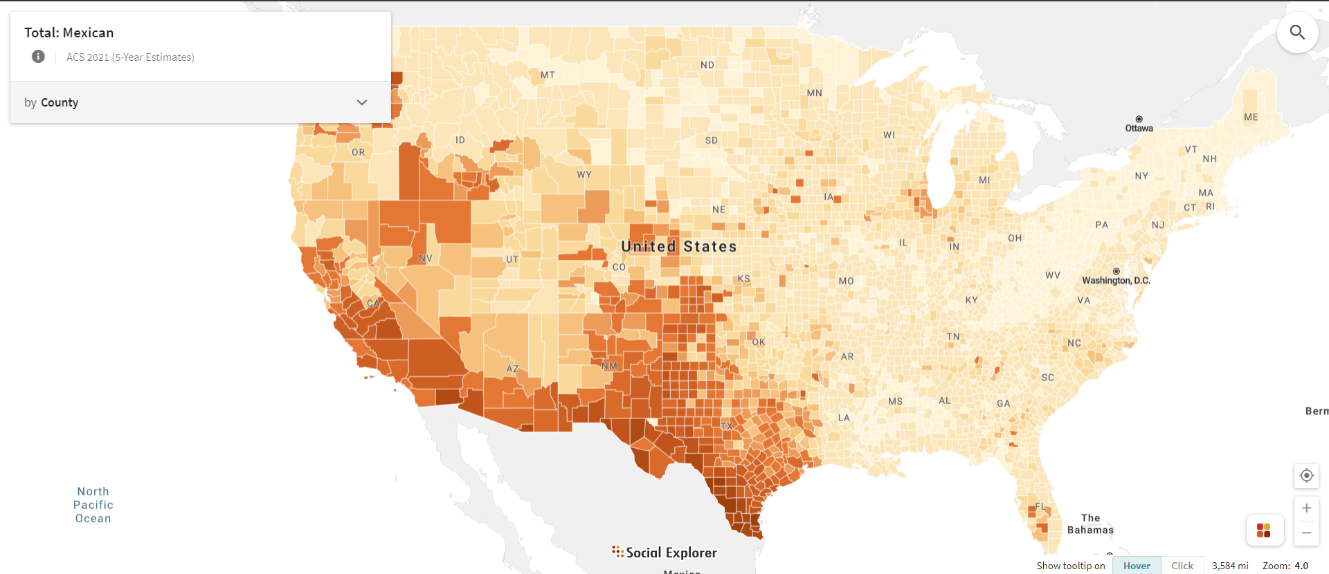 Texas Dominates List of Counties with Highest Percentage of Mexican