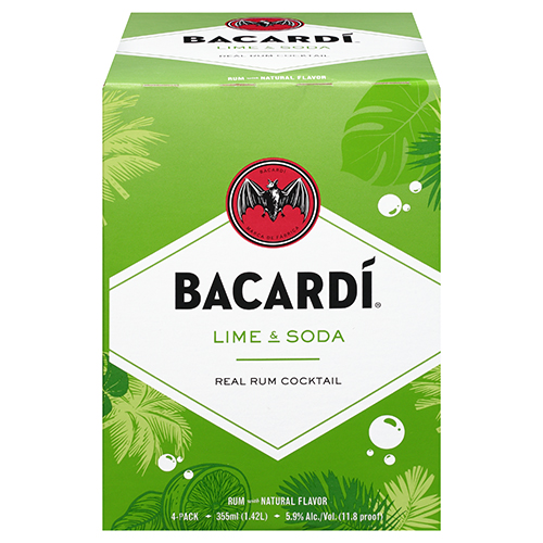 Bacardi Cocktails • Lime & Soda 4pk355ml