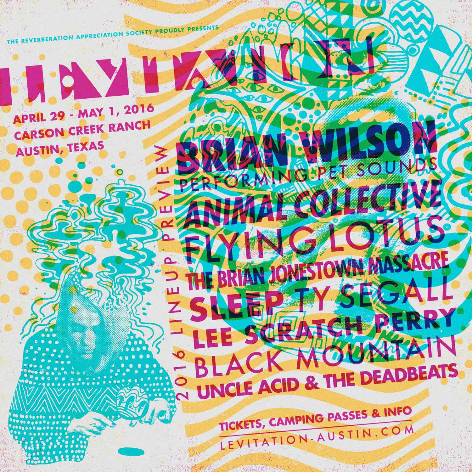 levitation festival 2023 lineup Levitation Festival 2016 Lineup Brian Wilson, Animal Collective