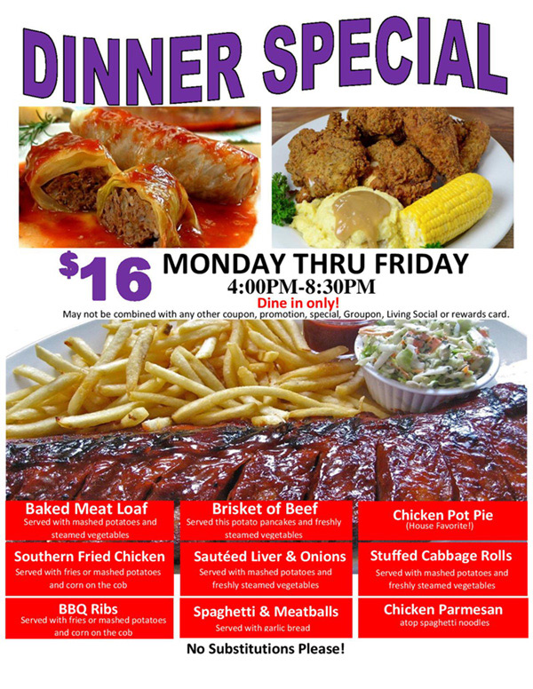 Milton's Deli all specials