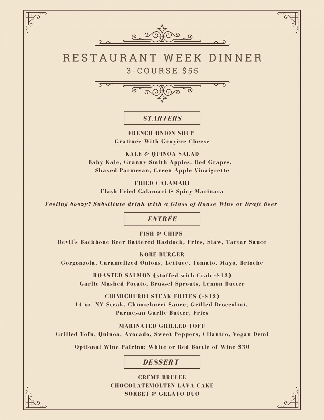Station 4 Restaurant week menu