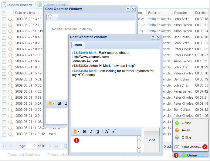 Manual Chat Operator software