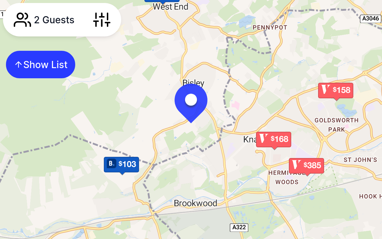 Places to stay near Miles Green Farm, Queens Road, Bisley, Surrey Heath