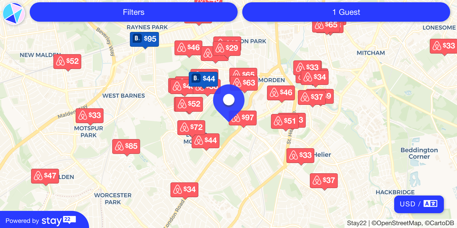 Places to stay near Morden Park House, Epsom Road, Lower Morden, London