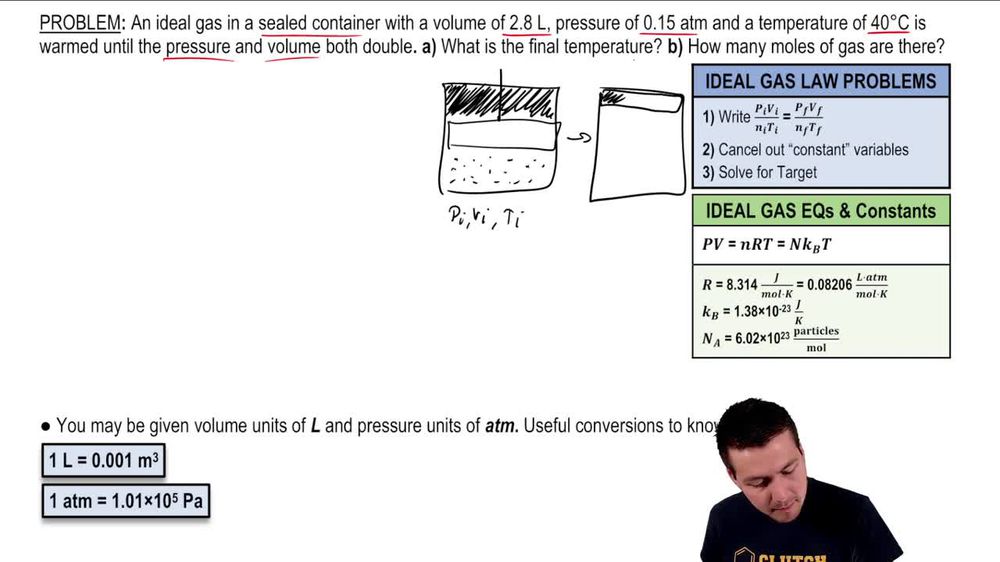 5 Ideal Gas Law Experiments PV=nRT or PV=NkT Pearson+ Channels