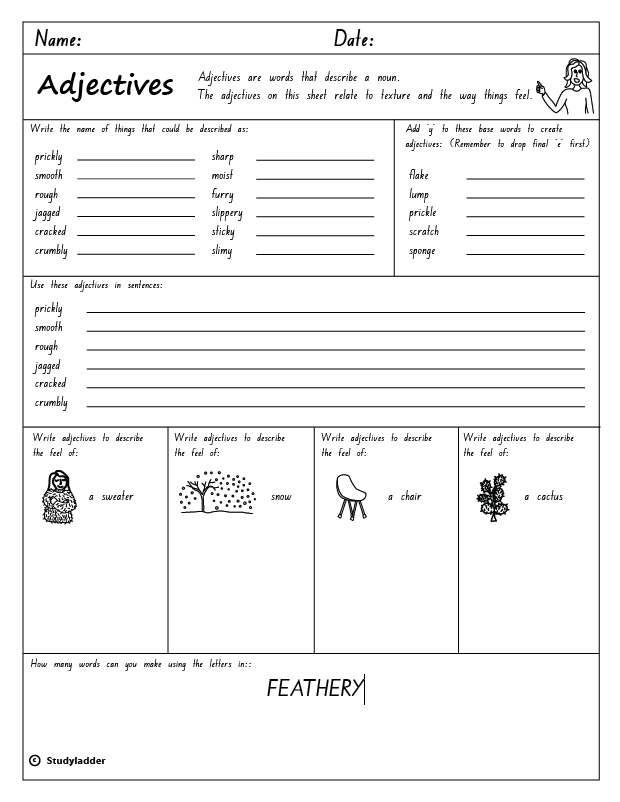Adjectives 'Describing Texture' Studyladder Interactive Learning Games