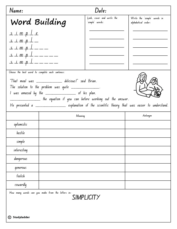 Word Building 'simple' Studyladder Interactive Learning Games