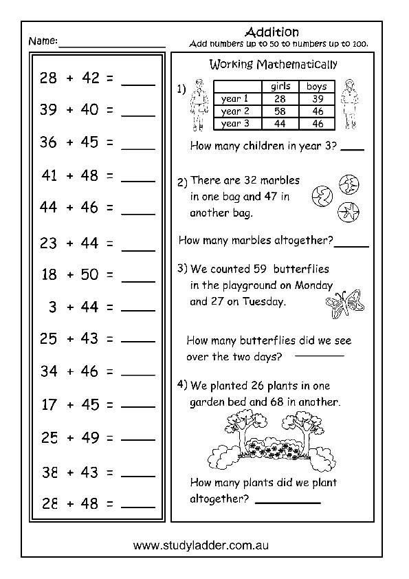 Adding two digit numbers Studyladder Interactive