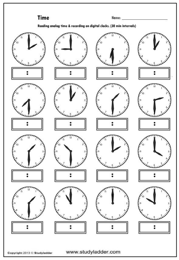 Reading analog time then record in digital time Studyladder Interactive Learning Games