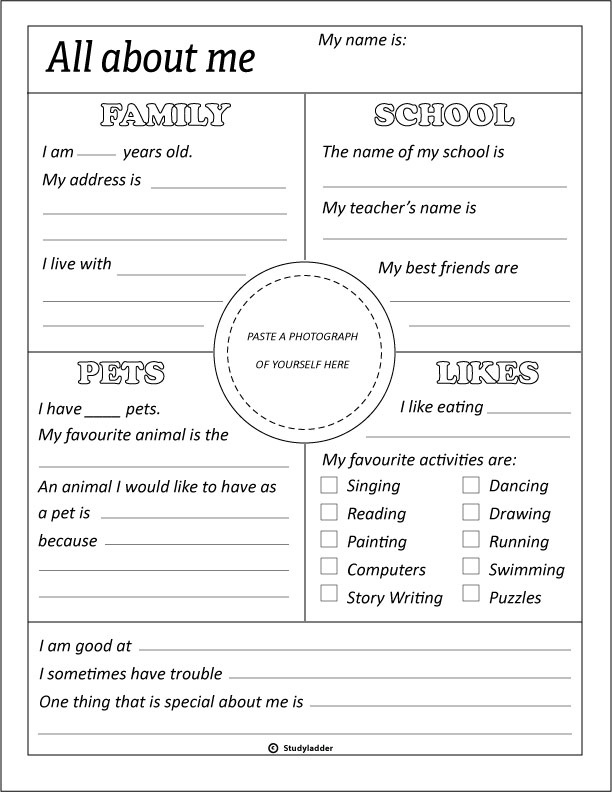 All About Me 24 Studyladder Interactive Learning Games