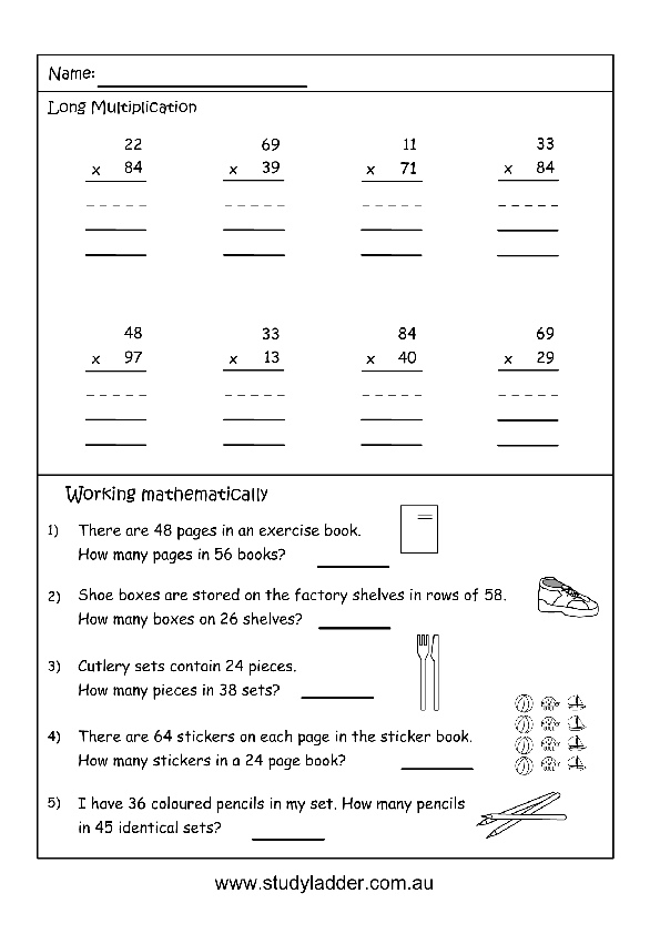 Long multiplication Studyladder Interactive Learning Games