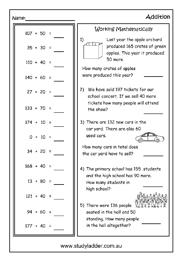 Adding multiples of 10 to numbers less than 200 Studyladder