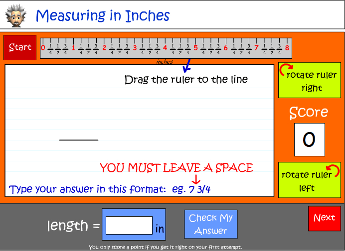Measuring in inches part inches Studyladder Interactive Learning Games