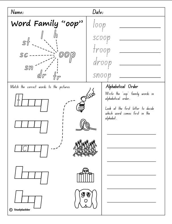 Word Family "oop" Studyladder Interactive Learning Games