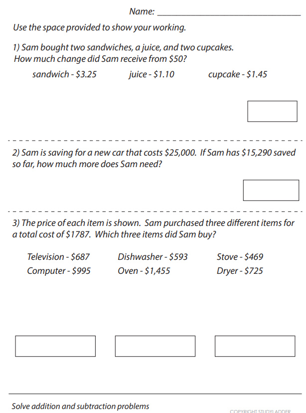Solve addition and subtraction problems - Studyladder Interactive