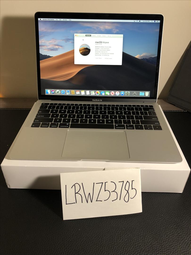 MacBook Air 2019 13" I5, Silver, 128 GB, 8 GB