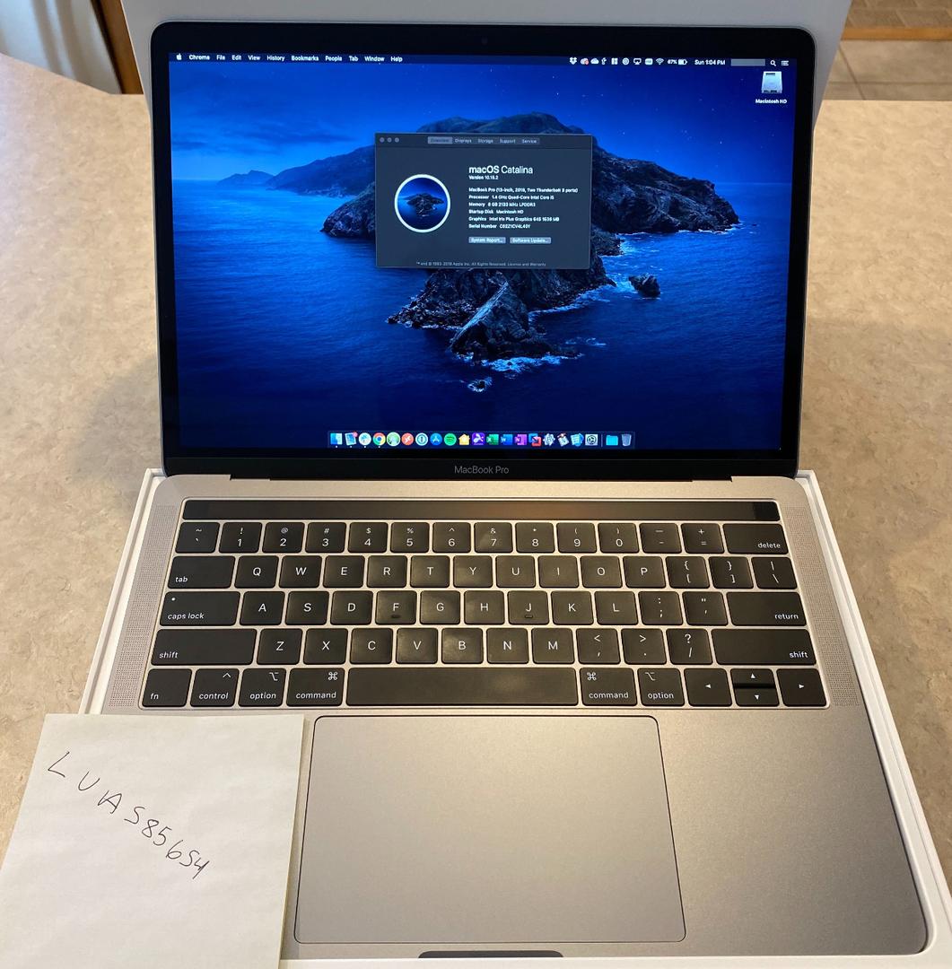 MacBook Pro 2019 13" I5, Gray, 128GB, 8GB in Boston LUAS85654