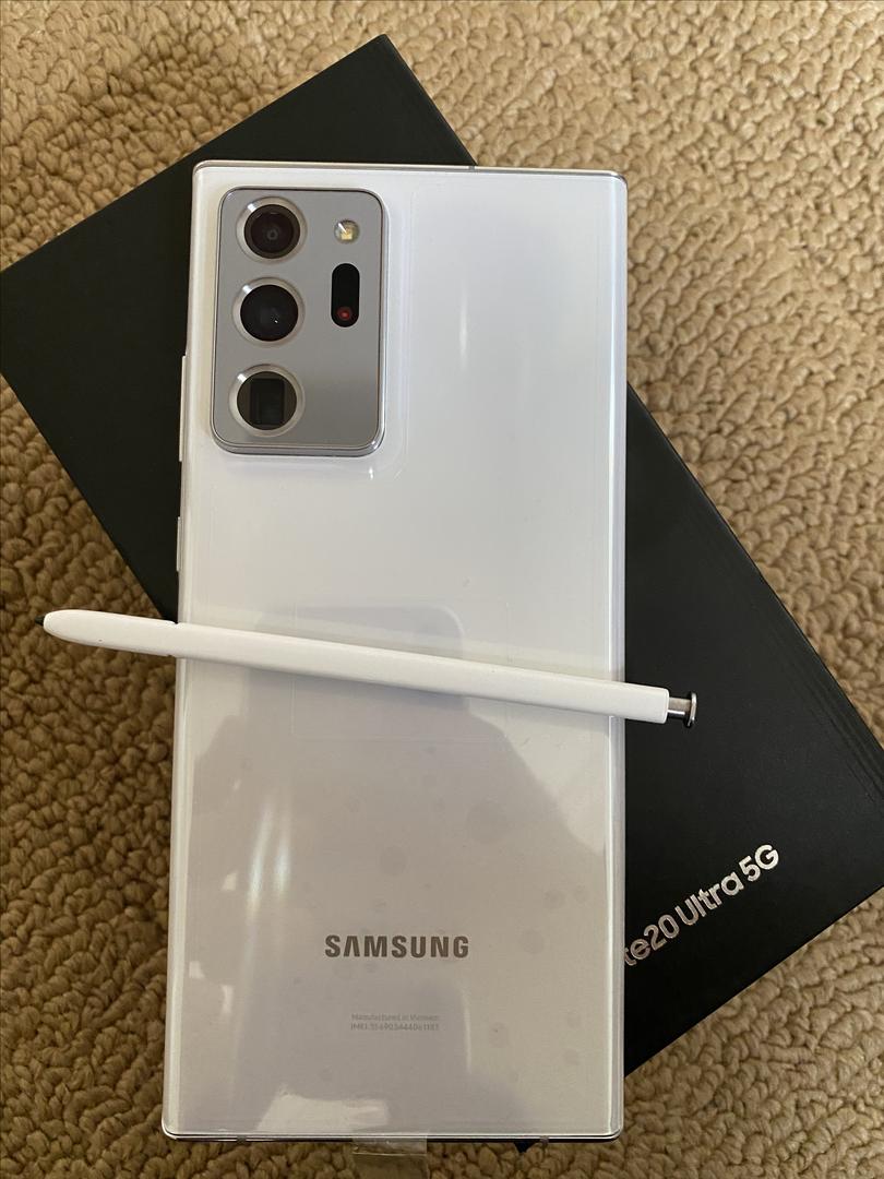 Samsung Galaxy Note 20 Ultra 5G Unlocked, Mystic White, 128GB, 12GB, SMN986U1 LULN04711
