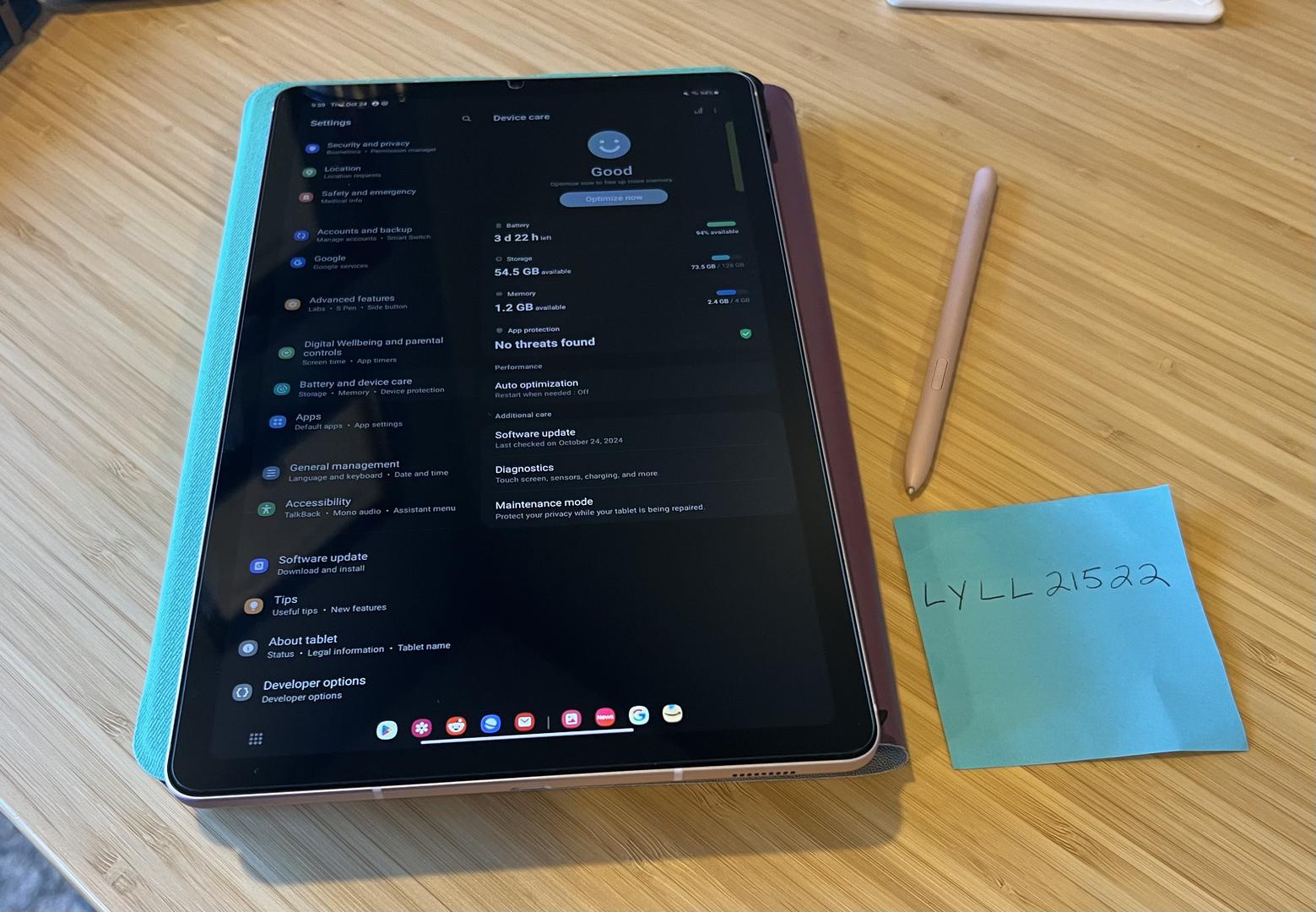 Samsung Galaxy Tab S6 Lite WiFi, Rose Gold, 128GB, 4GB, SMP610N