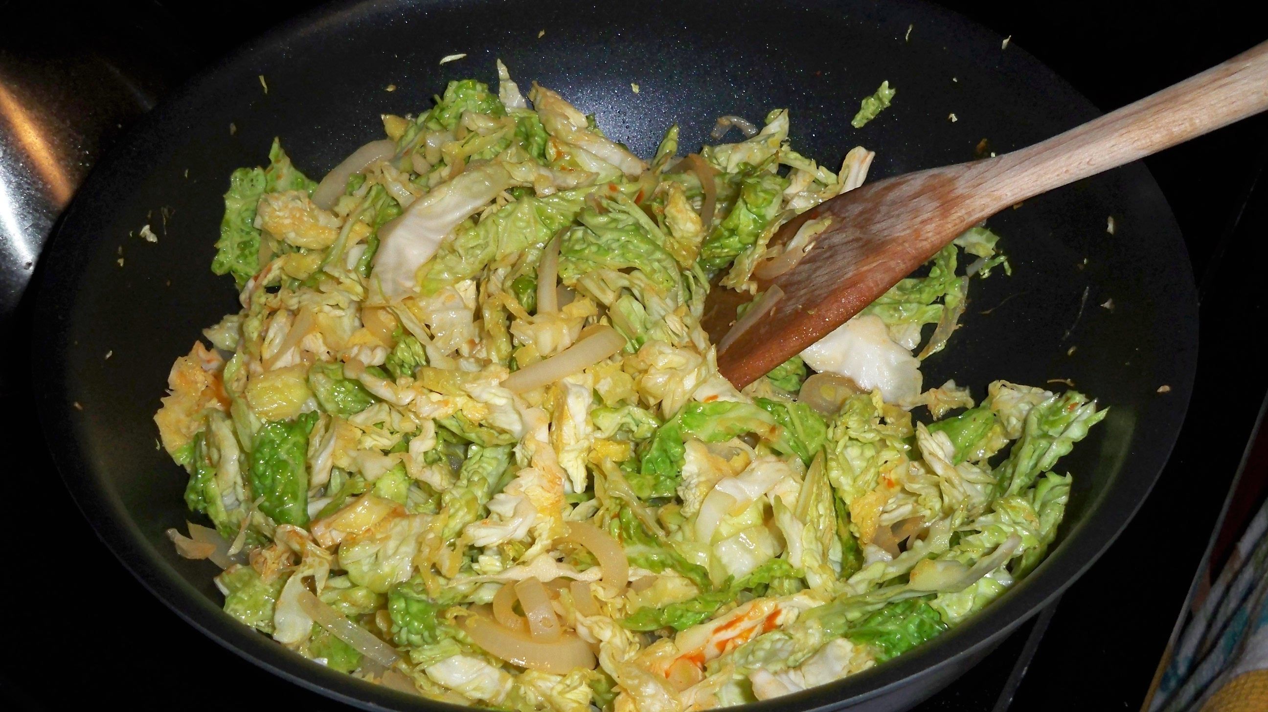 Spicy StirFried Savoy Cabbage