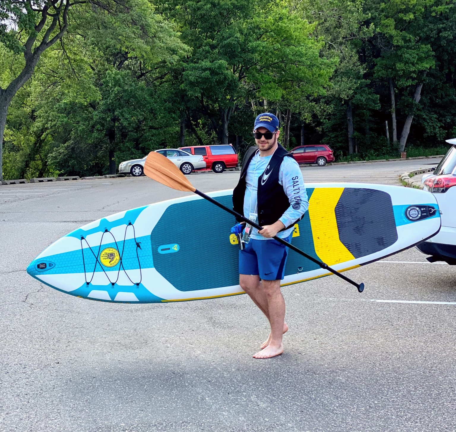 Paddle Boarding with a Navigator Plus Inflatable SUP from Body Glove