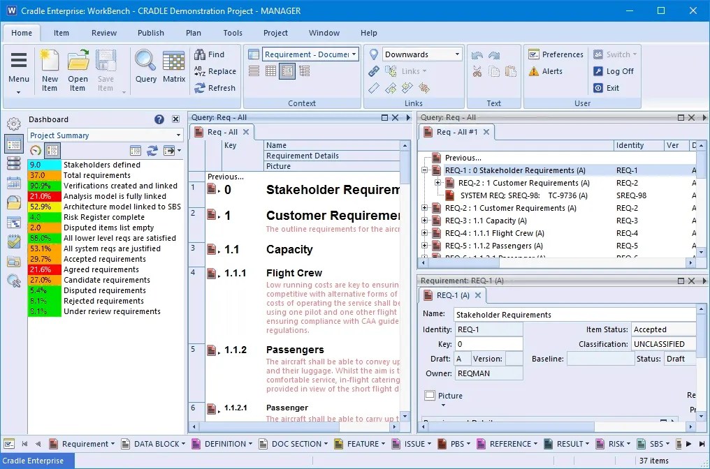 Cradle requirements management, mbse, system engineering, 3SL