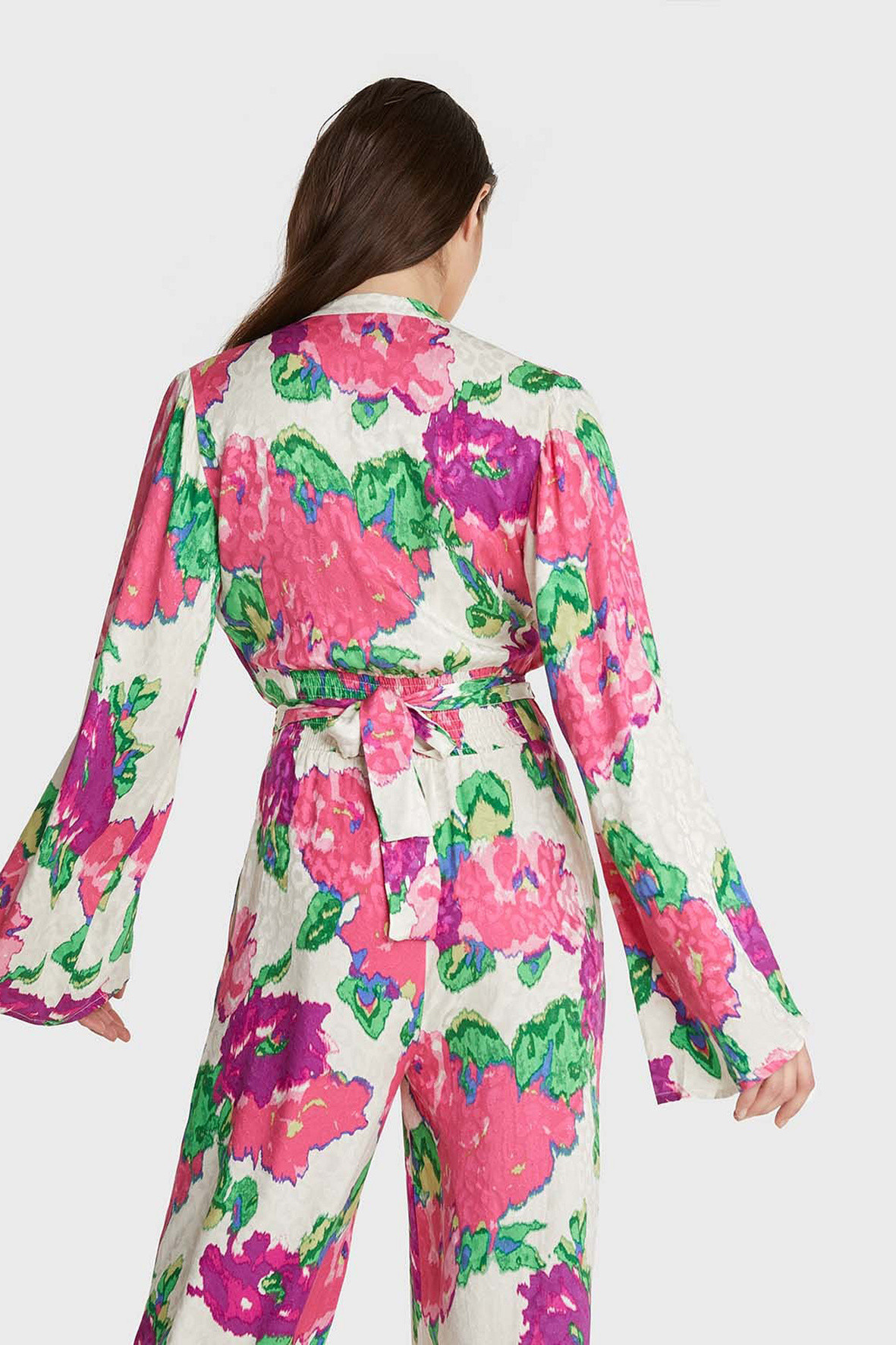 Alix The Label 2206112404 woven flower jacquard jumpsuit