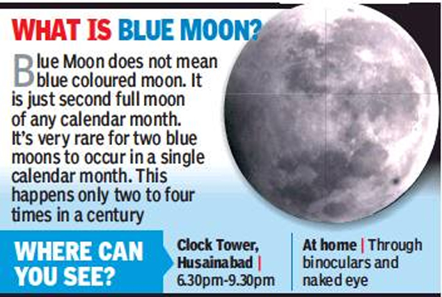 Blue moon Watch another blue moon show tonight Lucknow News Times