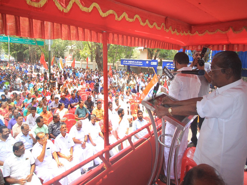 kerala bandh Trade unions' strike Kerala roads wear a deserted look