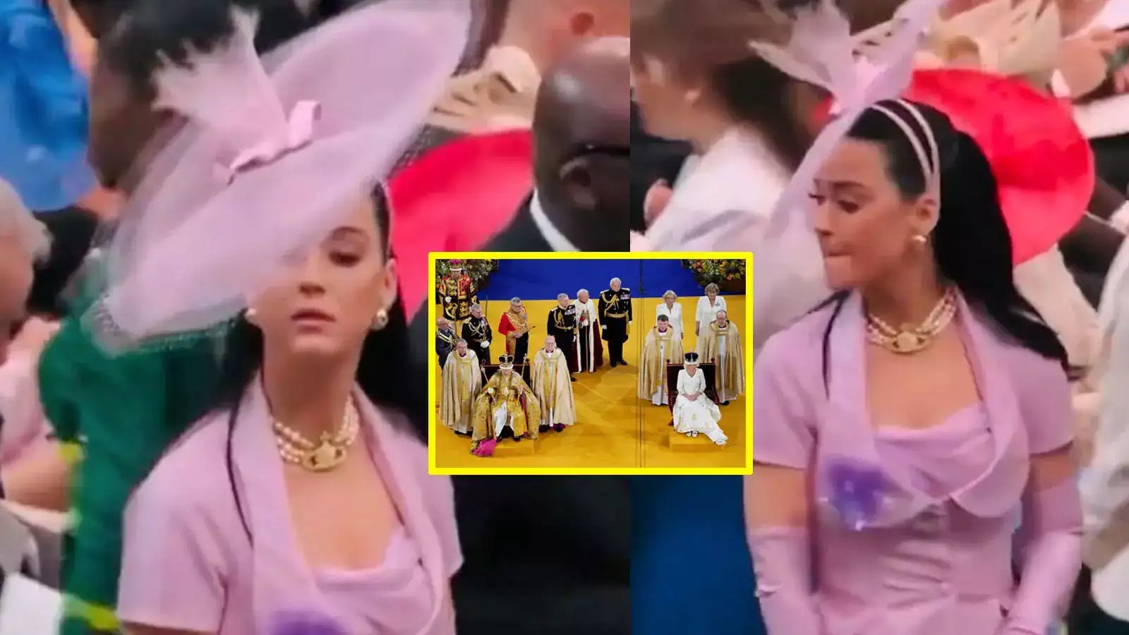 King Charles III coronation Video of Katy Perry struggling to find her