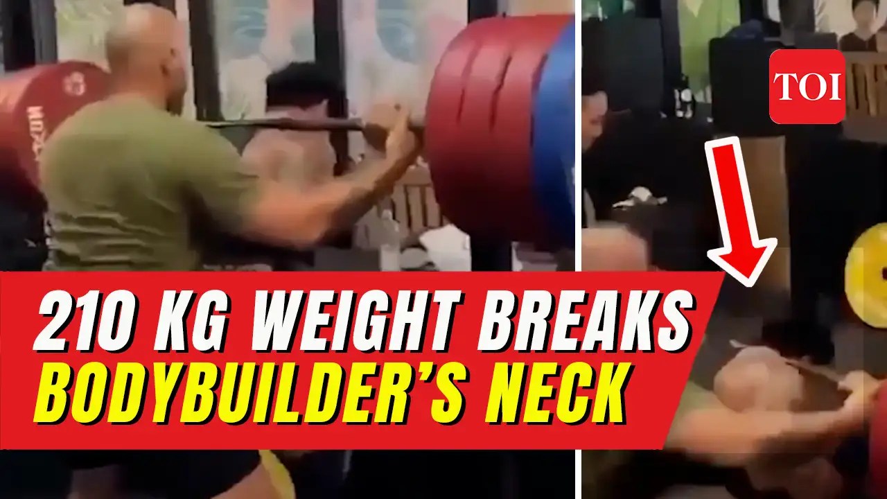 Shocking video Bodybuilder Justyn Vicky breaks his neck while trying(07)