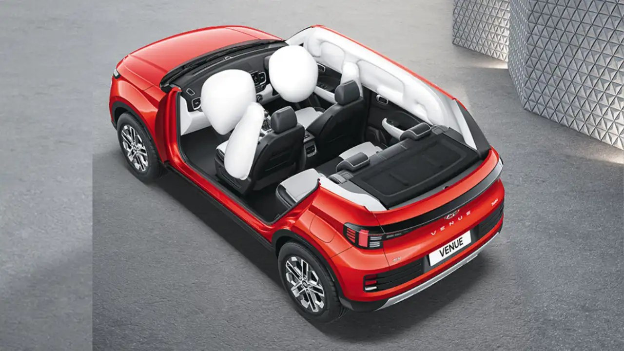 Affordable cars with standard safety of six airbags Hyundai Exter to Venue