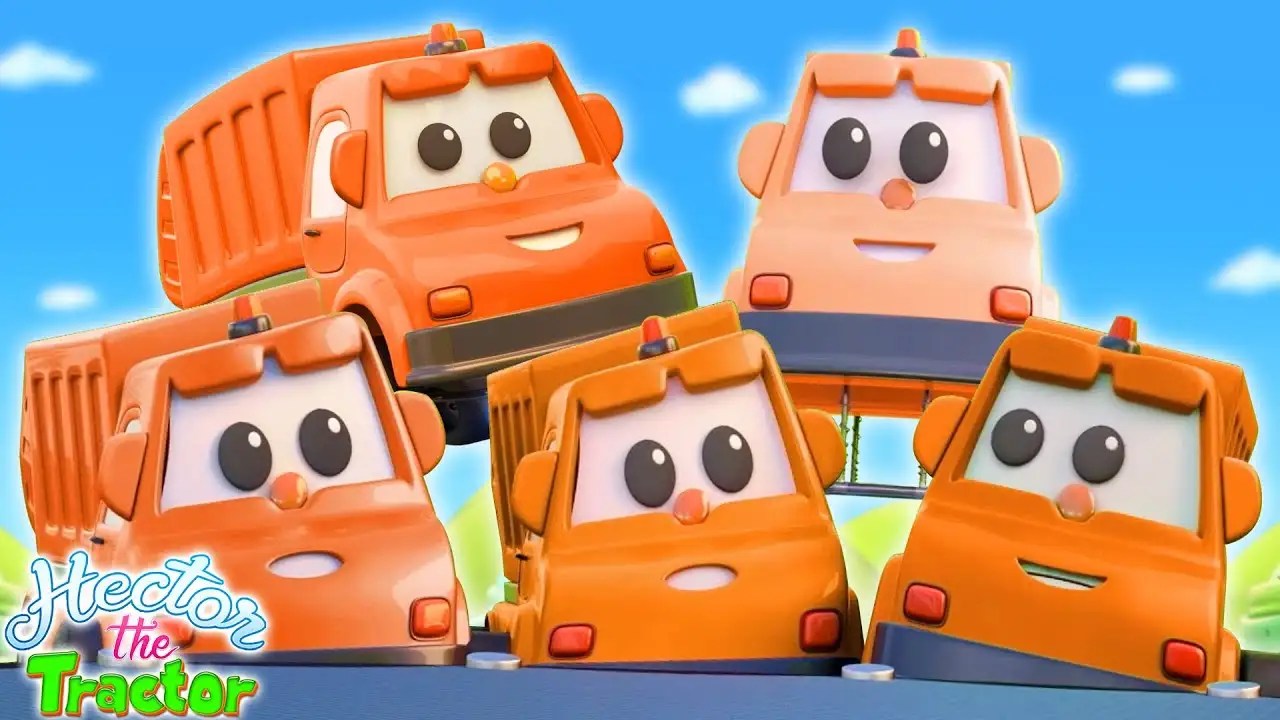 English Kids Poem Nursery Song in English 'Five Little Garbage Truck'