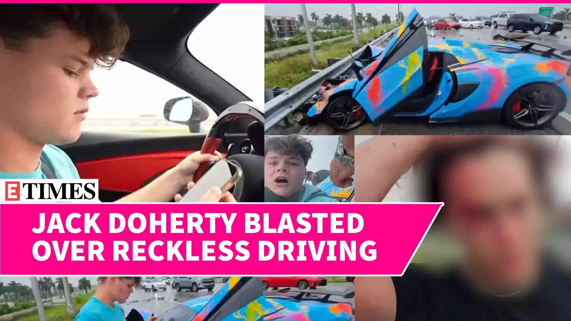 Jack Doherty Crashes 300K McLaren After Using Phone; WATCH Mishap