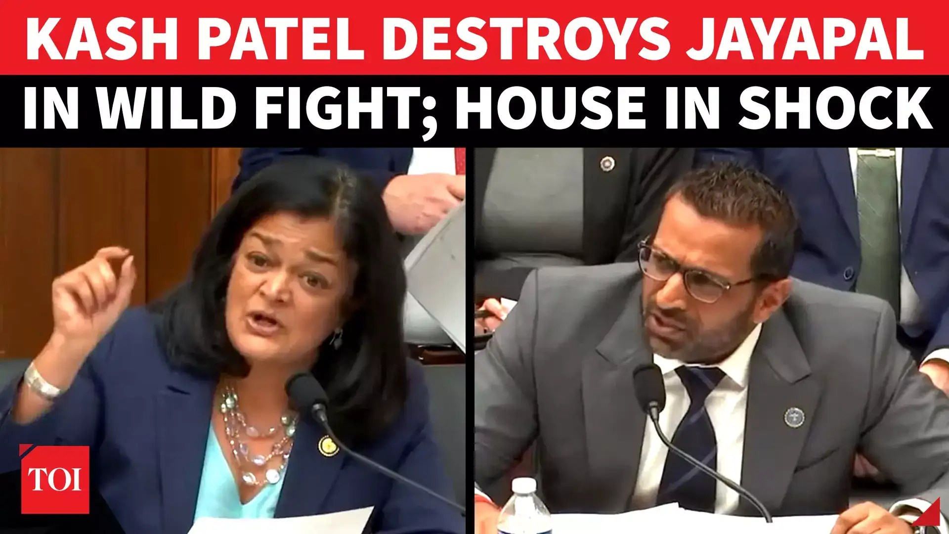 Shocking Kash Patel Vs Jayapal WILD FIGHT; Tables Thumped Amid Epstein