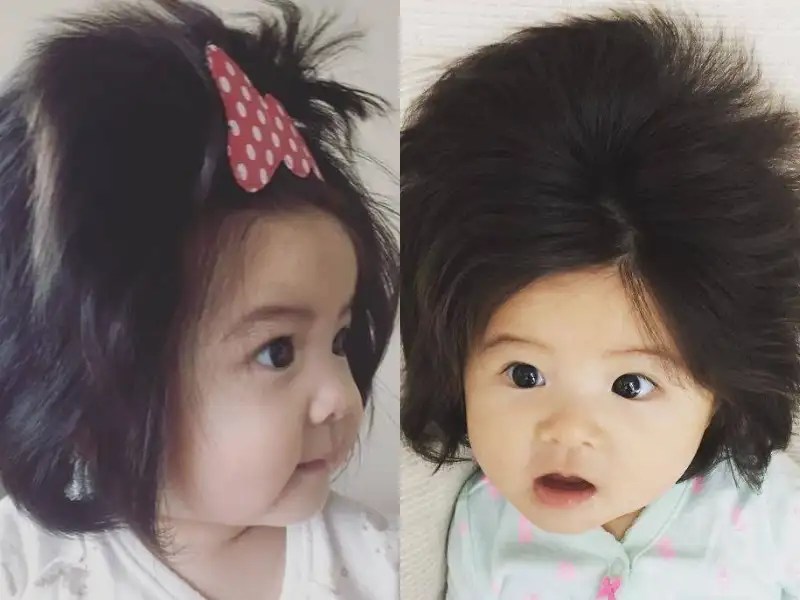 This Japanese baby will give you some serious hair goals