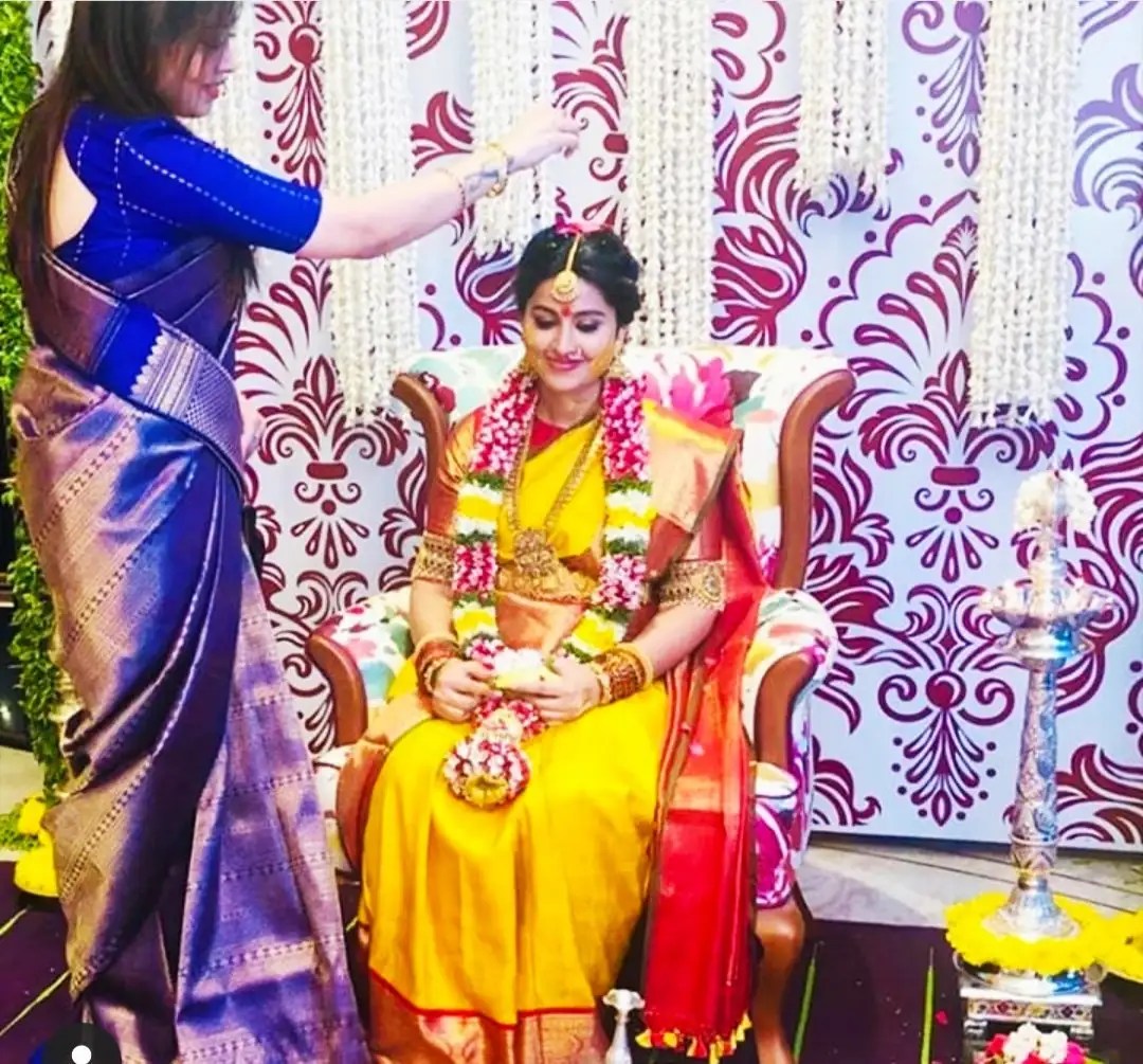 Actress Sneha celebrates baby shower ceremony for the birth of