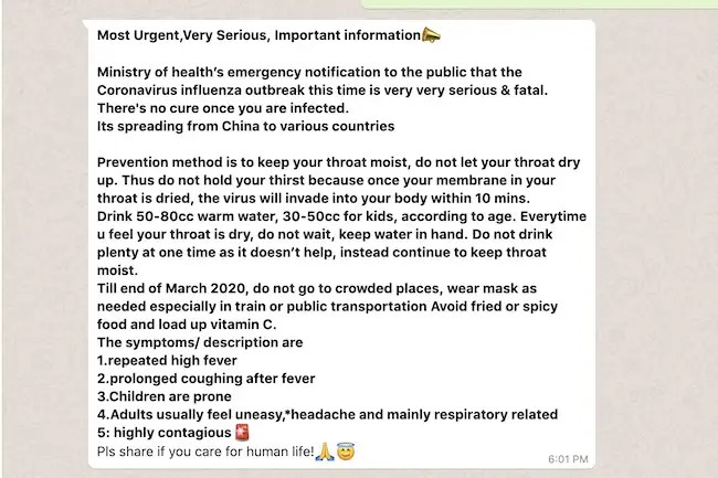 Alert! Do not believe these Coronavirus Whatsapp messages and forwards