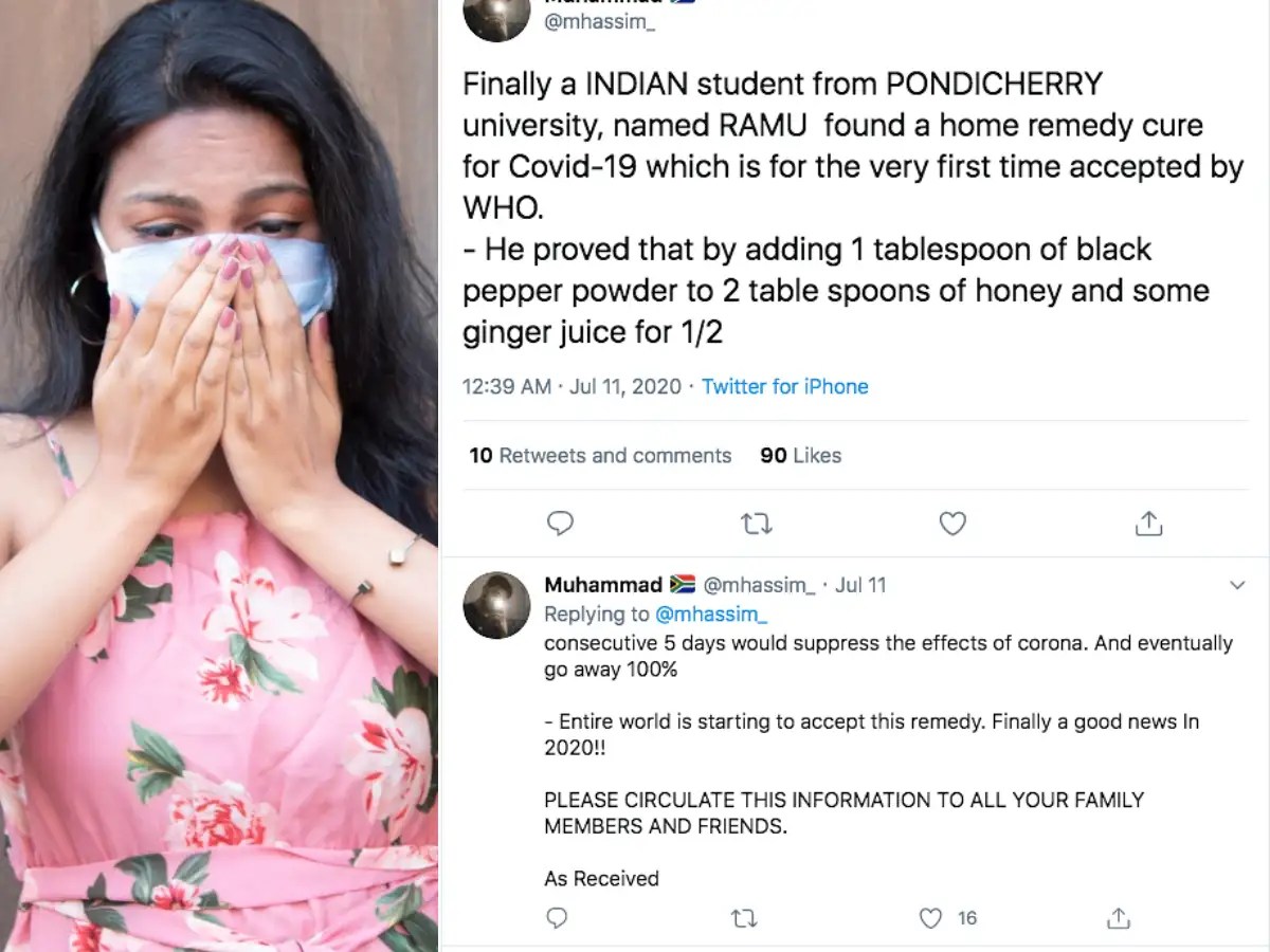 Coronavirus myth vs. fact WhatsApp forward claiming turmeric and black