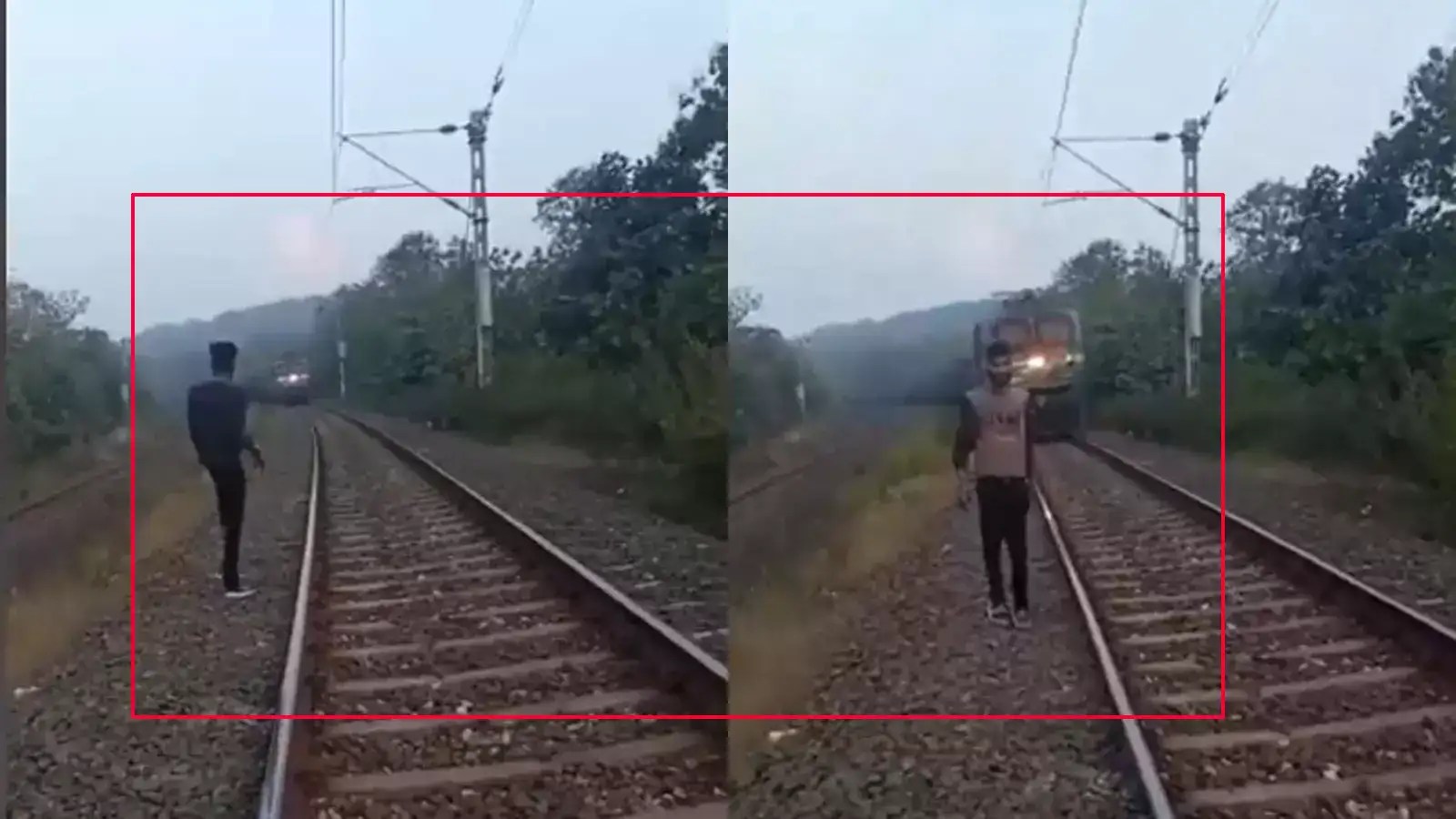 Viral video Man posing for video dies after being hit by train