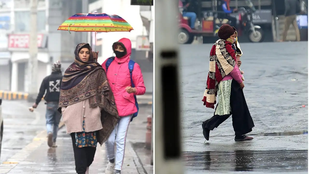 Photos Early morning showers add to Delhi chill