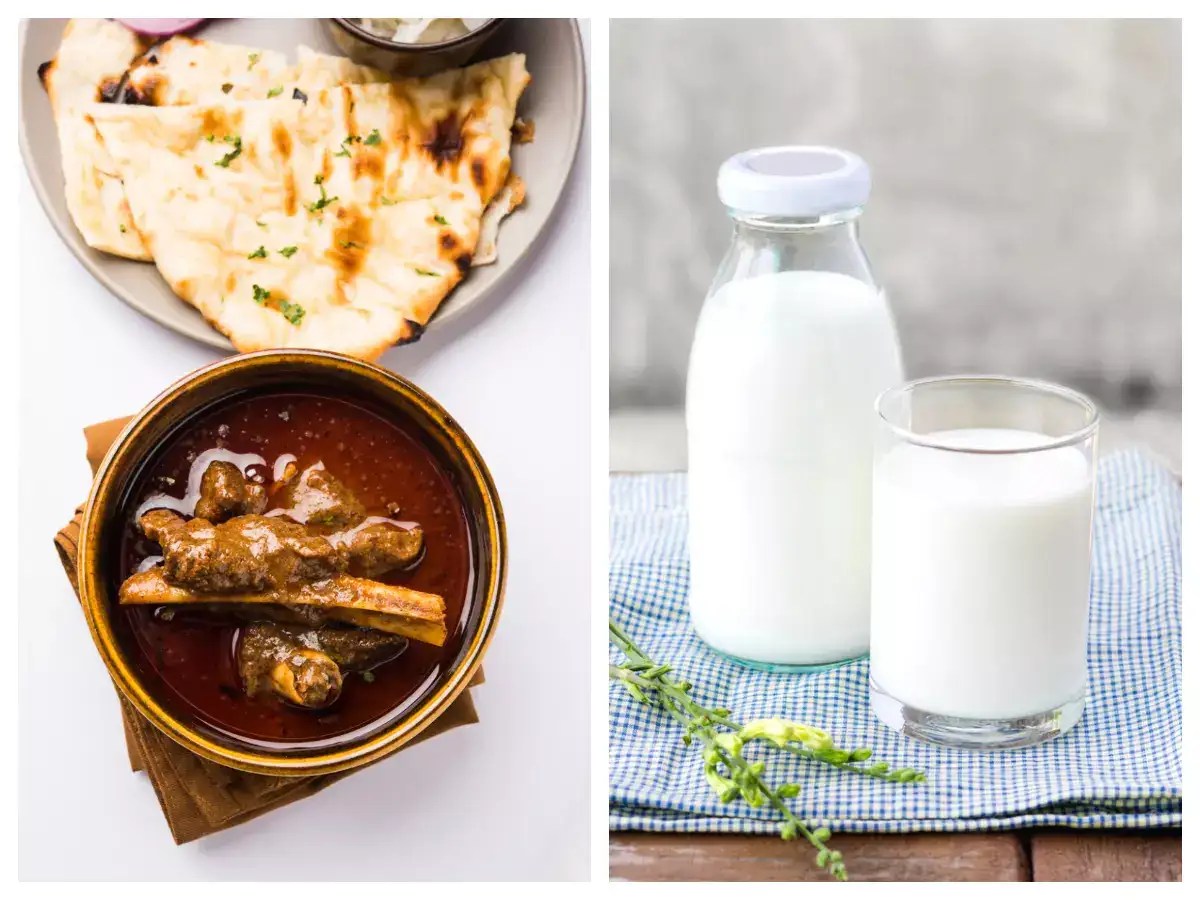 Should you drink milk after eating chicken or mutton?