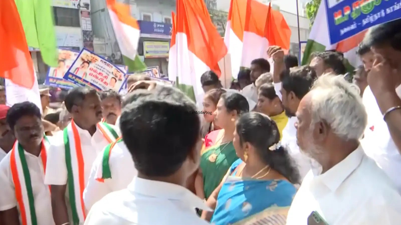 Adani row Congress members hold protest outside LIC Southern Zonal