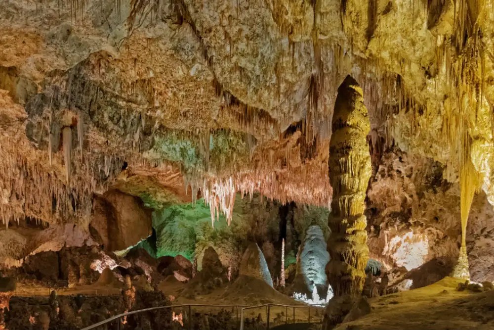 Standing in one of the largest cave chambers in the world in New Mexico