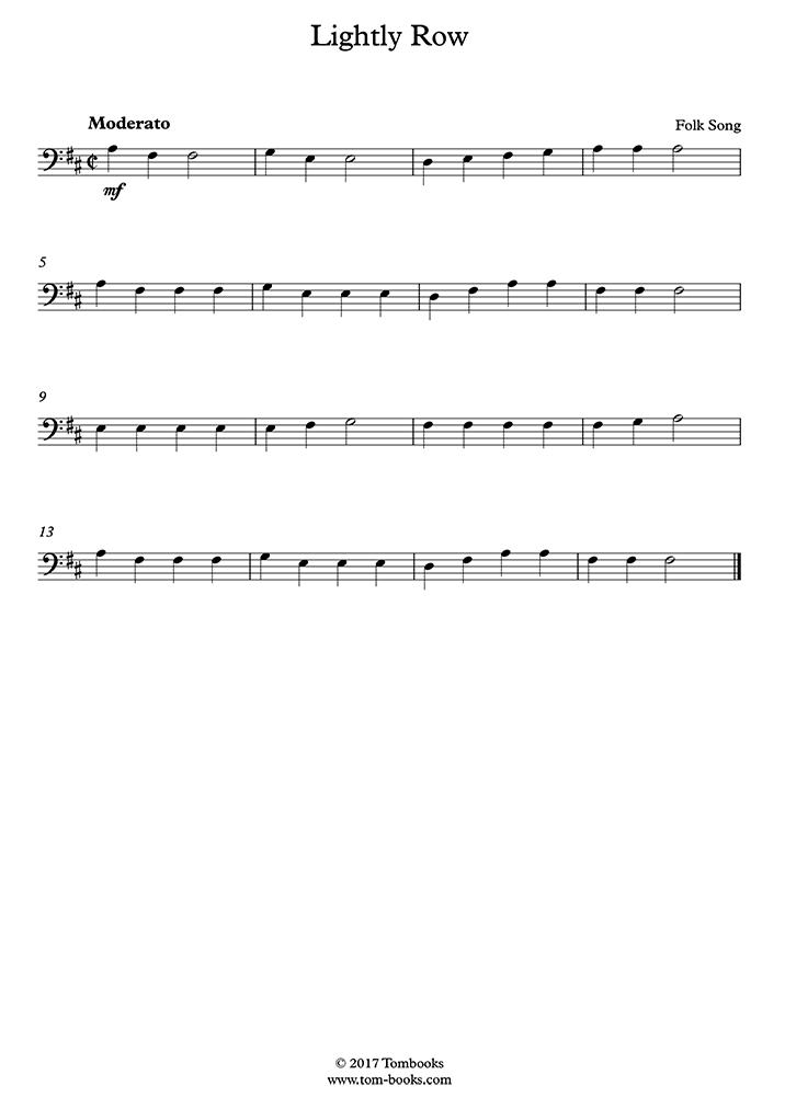 Lightly Row (Traditional) Cello Sheet Music