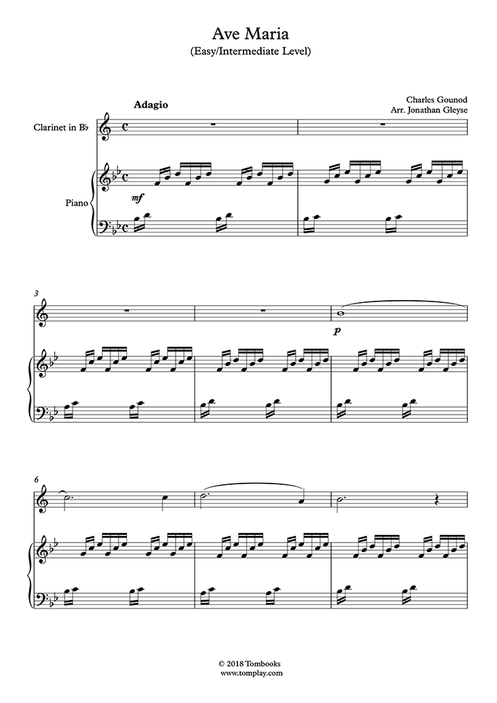 Partitions gratuites Schubert, Franz Peter Ave Maria en