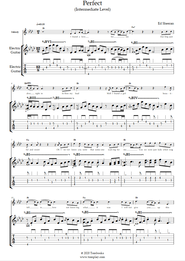 Partitions Numériques de perfect [intermediate] pour Guitare